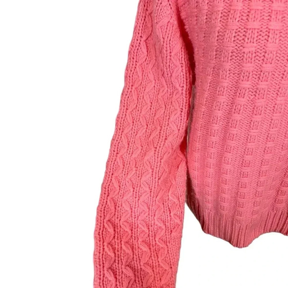 LAFAYETTE 148 NEW YORK Mixed Stitch 100% Cashmere Sweater in Primrose Pink - Picture 3 of 7